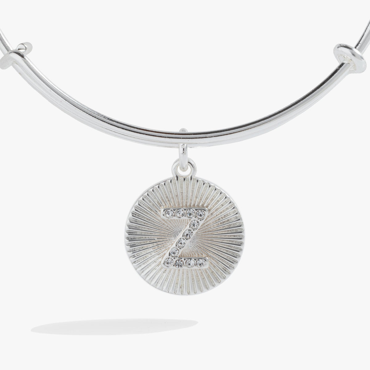 Alex and Ani Pave Starburst Texture Initial Bangle Z