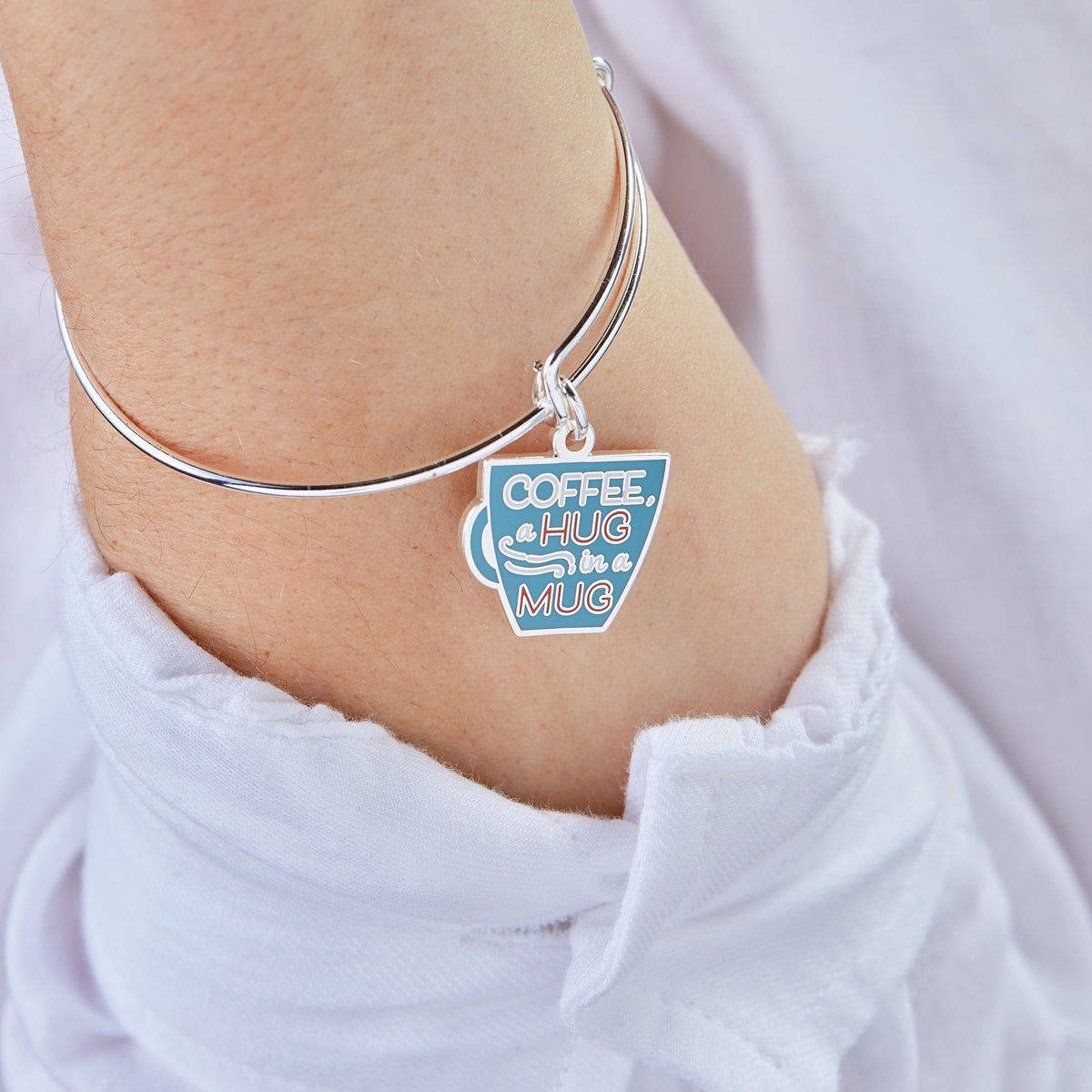 Alex and Ani Coffee, A Hug in a Mug' Charm Bangle Bracelet