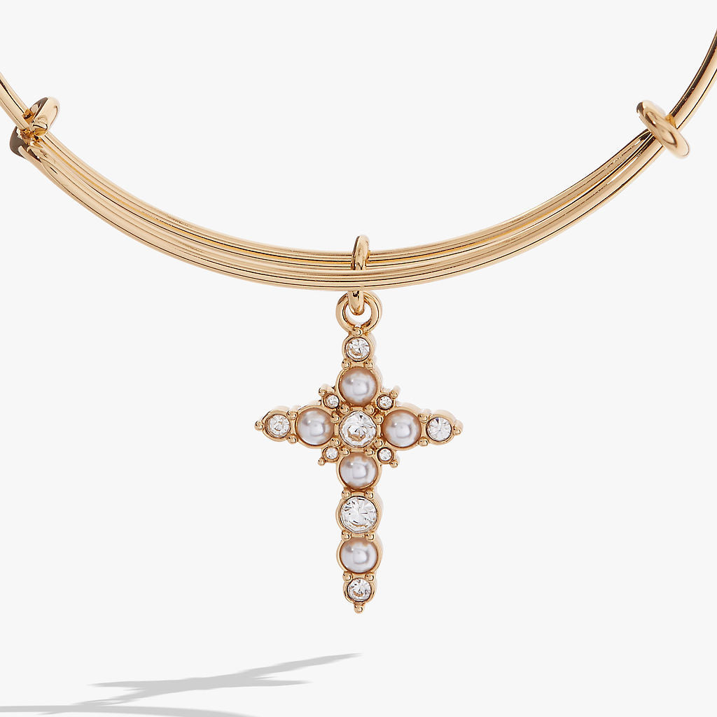 Alex and Ani Pearl Cross Bangle
