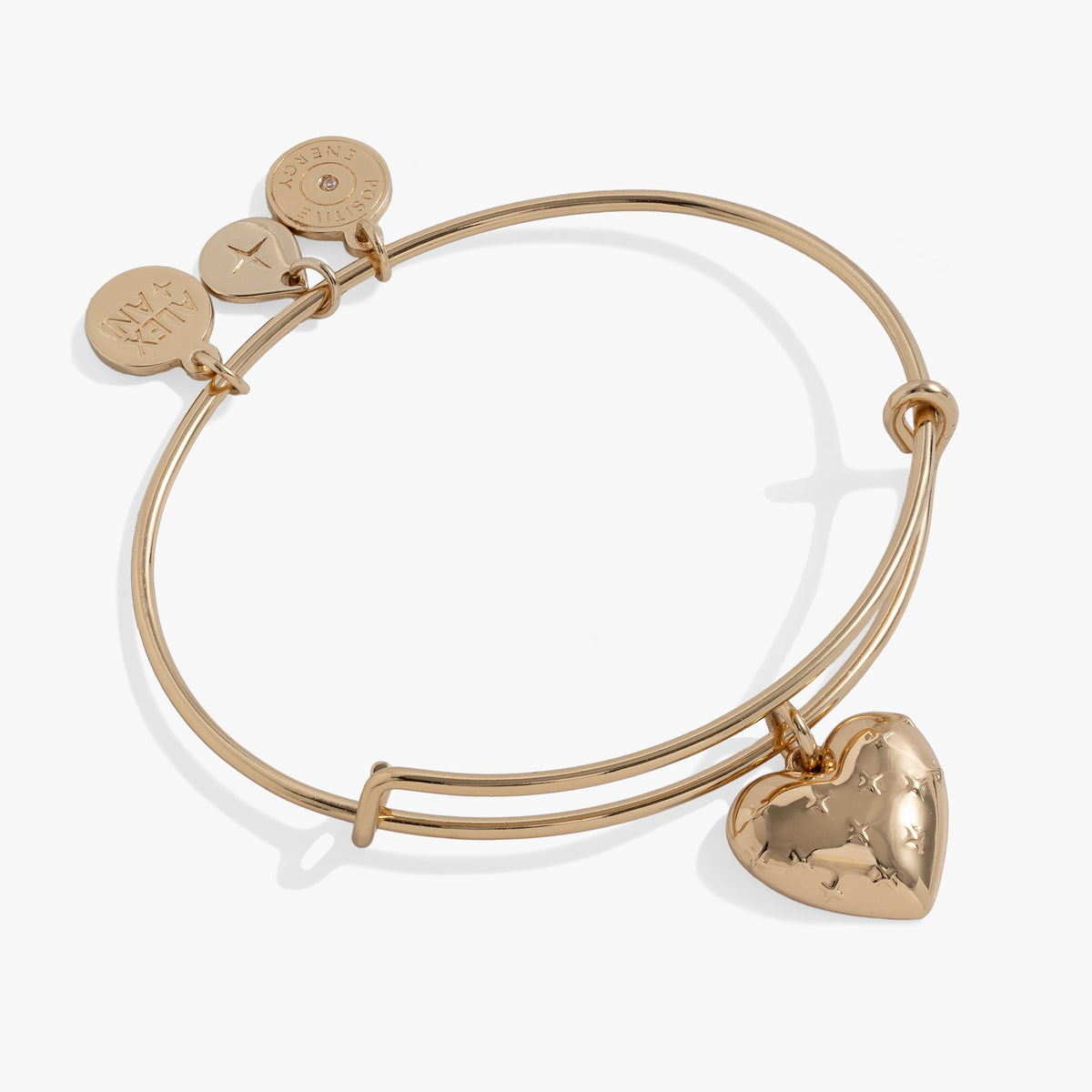 Alex and Ani Metal Heart Charm Bangle