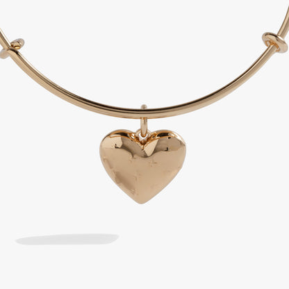 Alex and Ani Metal Heart Charm Bangle