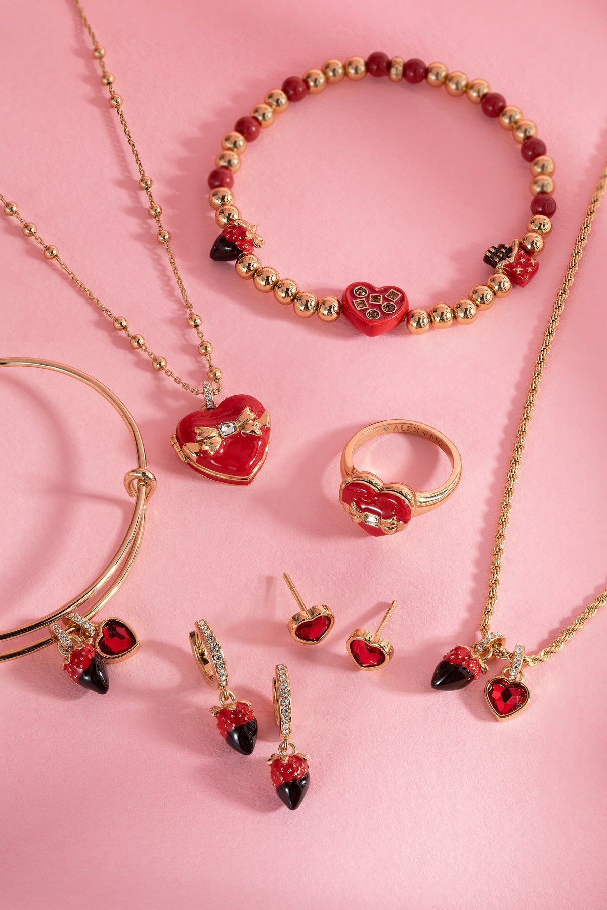 Alex and Ani Chocolate-Covered Strawberry Duo Charm Bangle