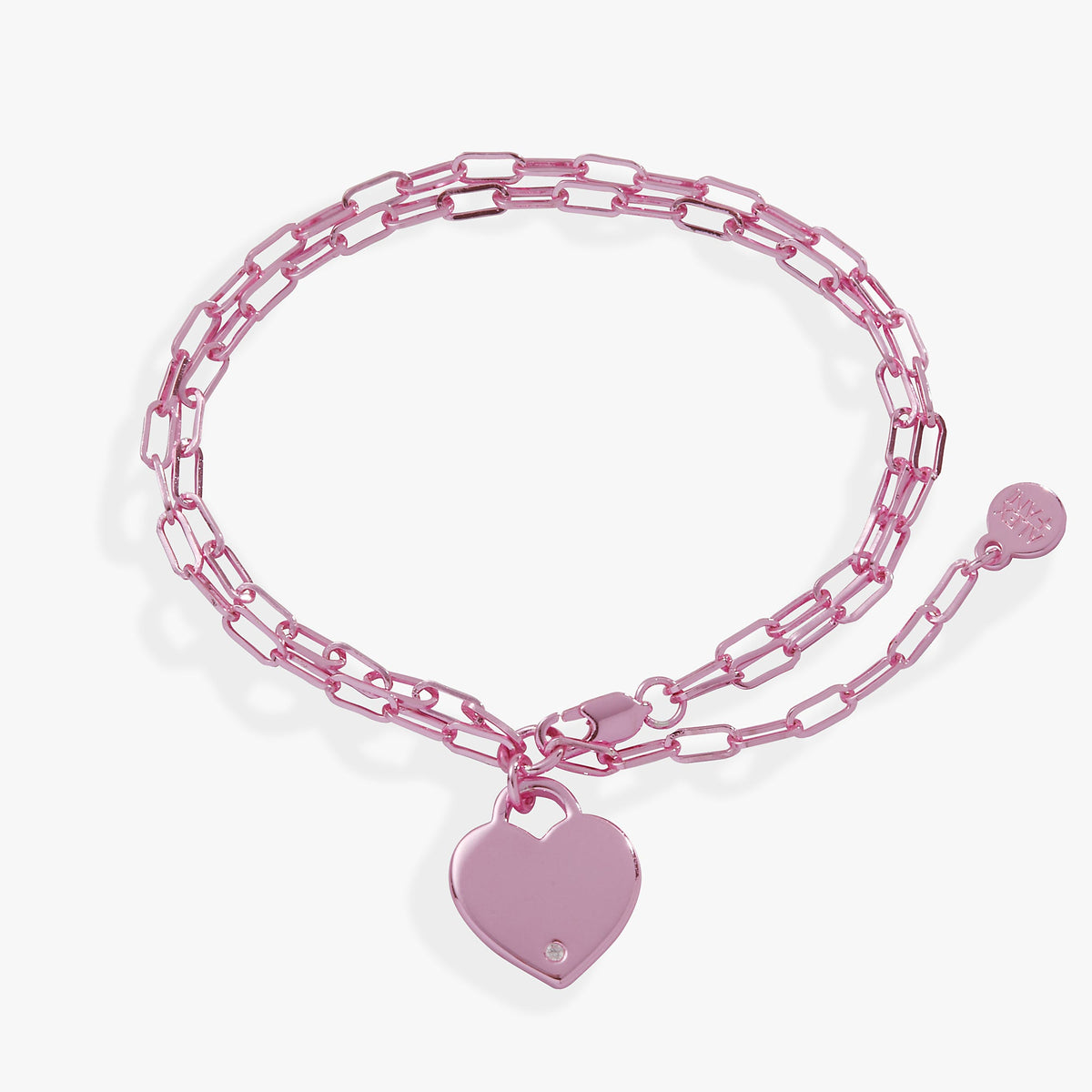 Alex and Ani Heart Charm Double Paperclip Chain Bracelet