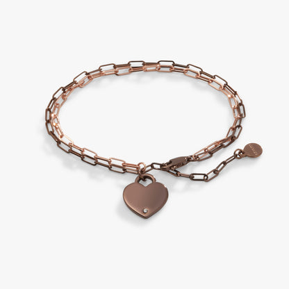 Alex and Ani Heart Charm Double Paperclip Chain Bracelet