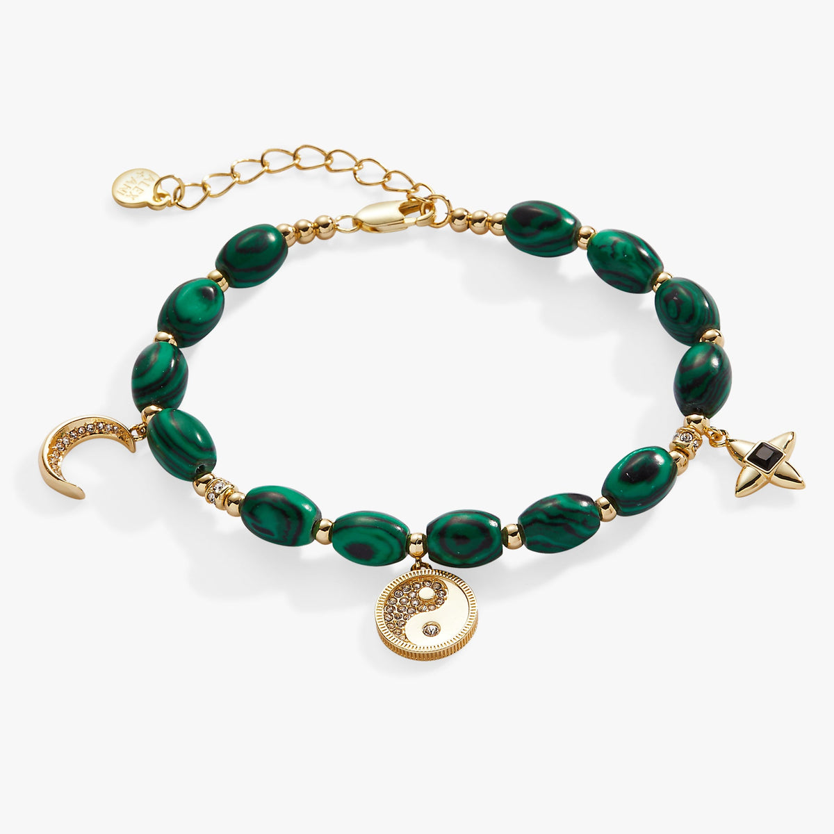 Alex and Ani Malachite Charm Bracelet