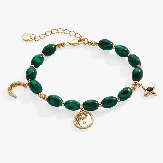 Alex and Ani Malachite Charm Bracelet