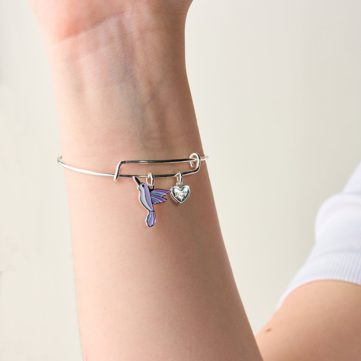 Alex and Ani Joy' Hummingbird Duo Charm Bangle Bracelet