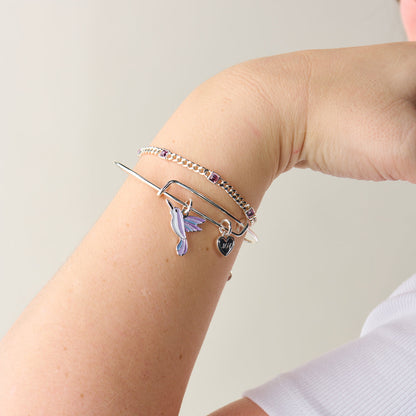 Alex and Ani Joy' Hummingbird Duo Charm Bangle Bracelet