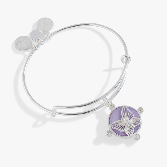 Alex and Ani Lavender Butterfly Charm Bangle