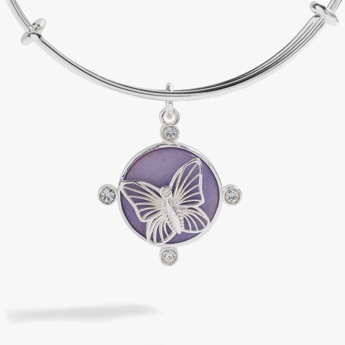 Alex and Ani Lavender Butterfly Charm Bangle