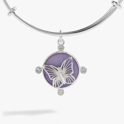 Alex and Ani Lavender Butterfly Charm Bangle