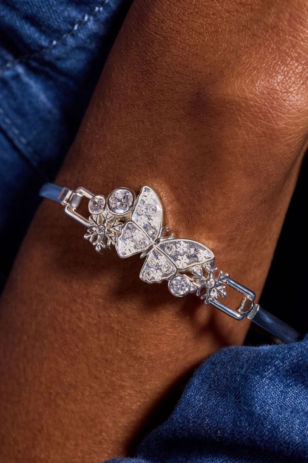 Alex and Ani Glass Butterfly Tension Bangle