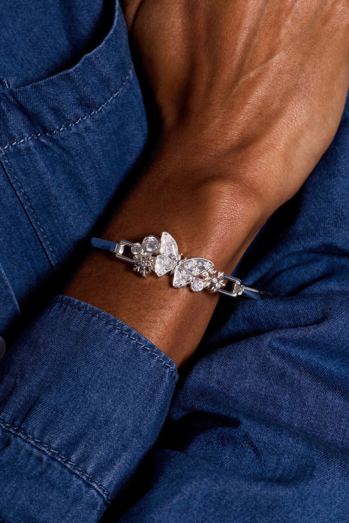 Alex and Ani Glass Butterfly Tension Bangle