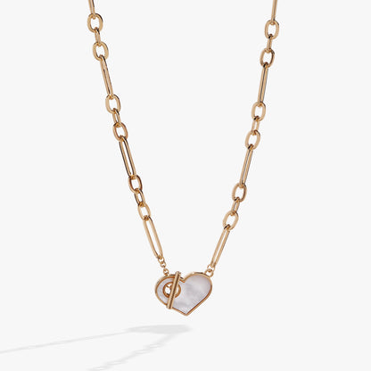 Alex and Ani Mother of Pearl Heart Toggle Necklace