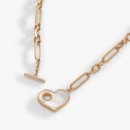 Alex and Ani Mother of Pearl Heart Toggle Necklace