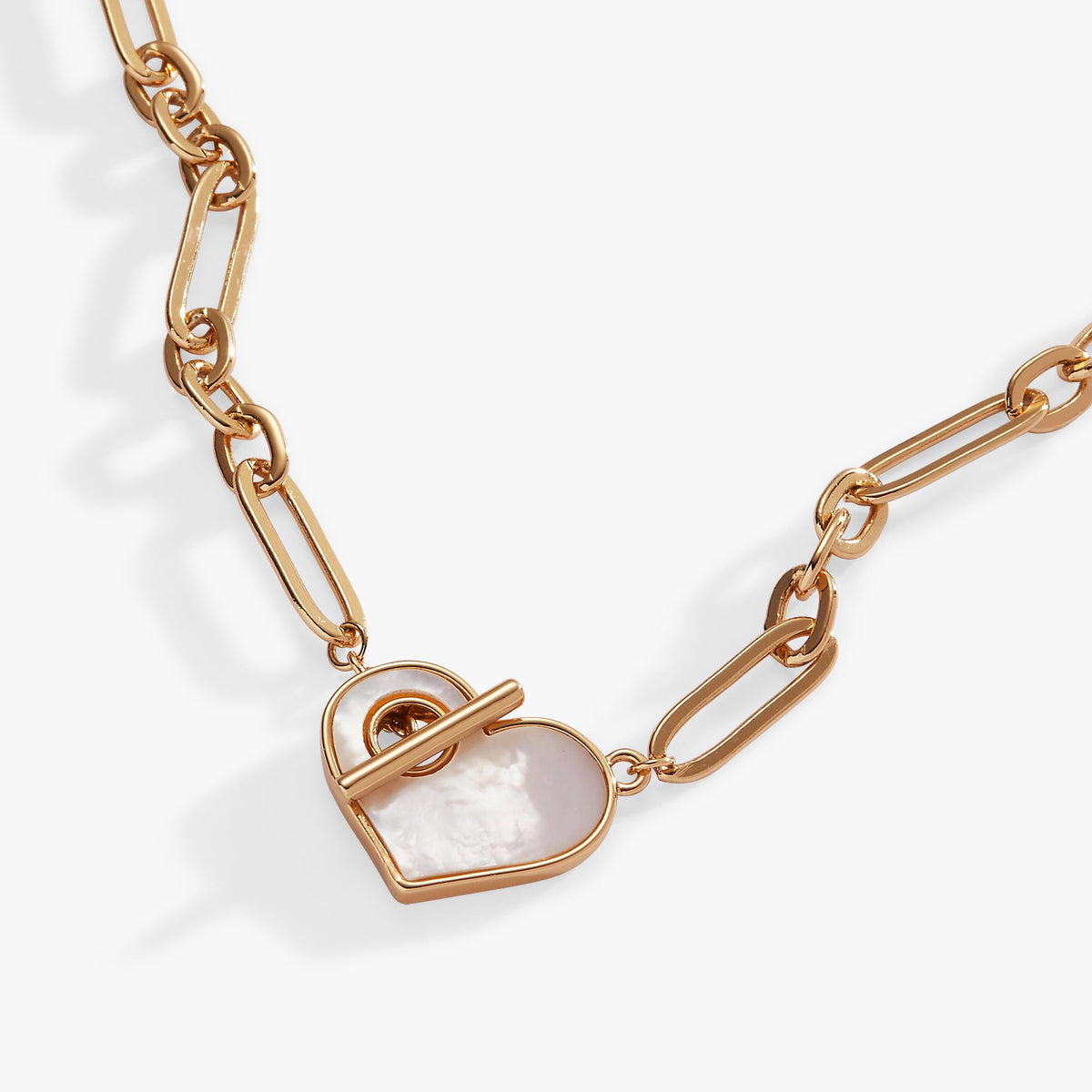 Alex and Ani Mother of Pearl Heart Toggle Necklace