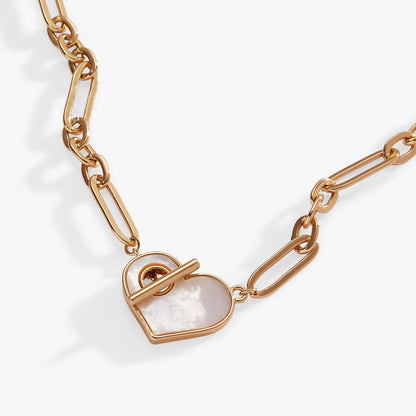 Alex and Ani Mother of Pearl Heart Toggle Necklace