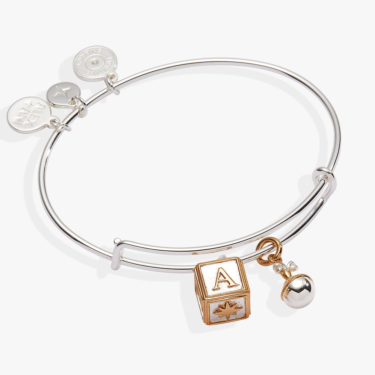 Alex and Ani Baby Block and Rattle Bangle