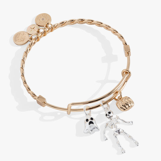 Alex and Ani Halloween Trio- Ghost, Skeleton, Pumpkin Charm Bangle