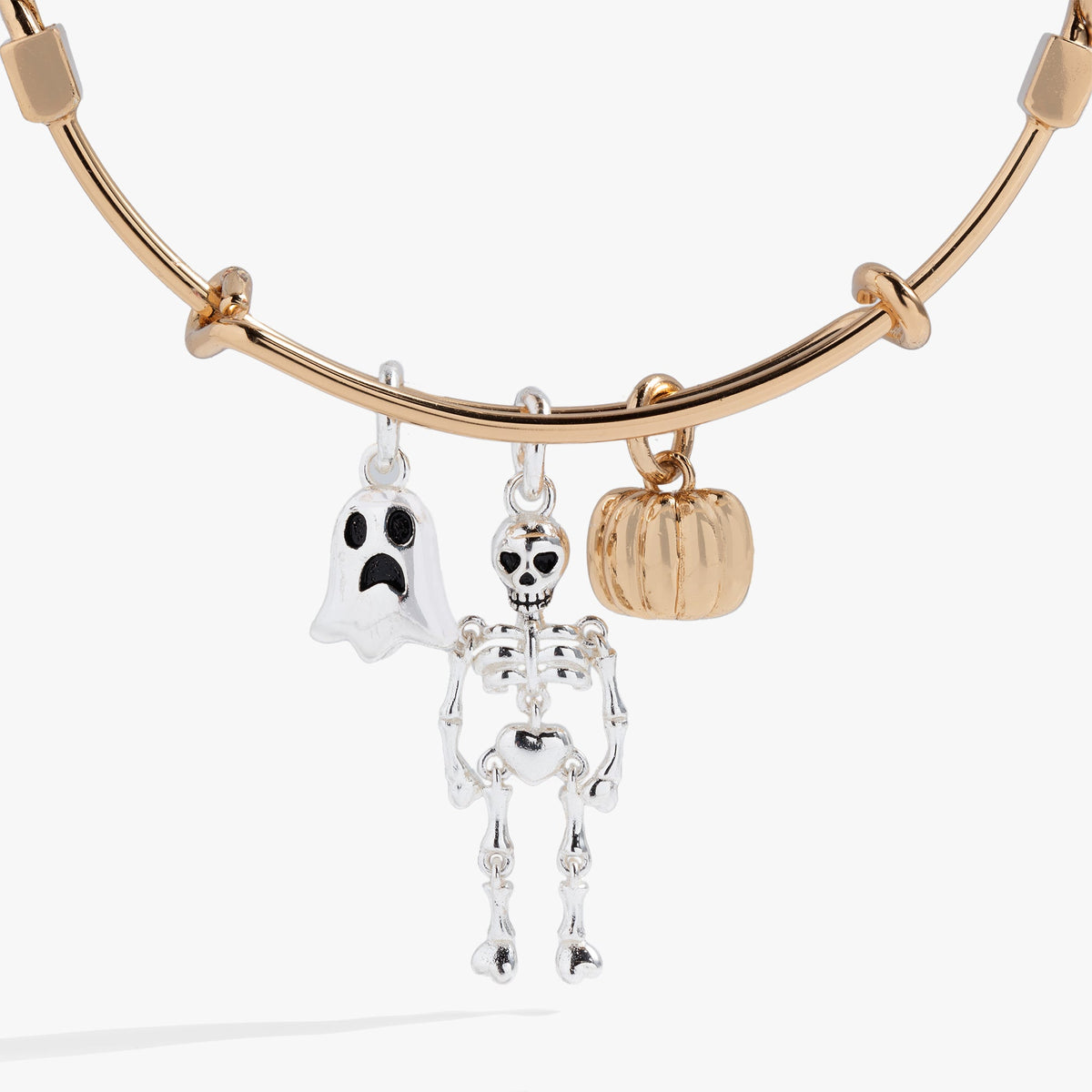 Alex and Ani Halloween Trio- Ghost, Skeleton, Pumpkin Charm Bangle