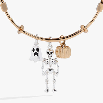 Alex and Ani Halloween Trio- Ghost, Skeleton, Pumpkin Charm Bangle