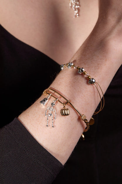 Alex and Ani Halloween Trio- Ghost, Skeleton, Pumpkin Charm Bangle