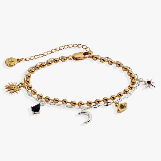 Alex and Ani Moon Magic 2 Row Charm Bracelet