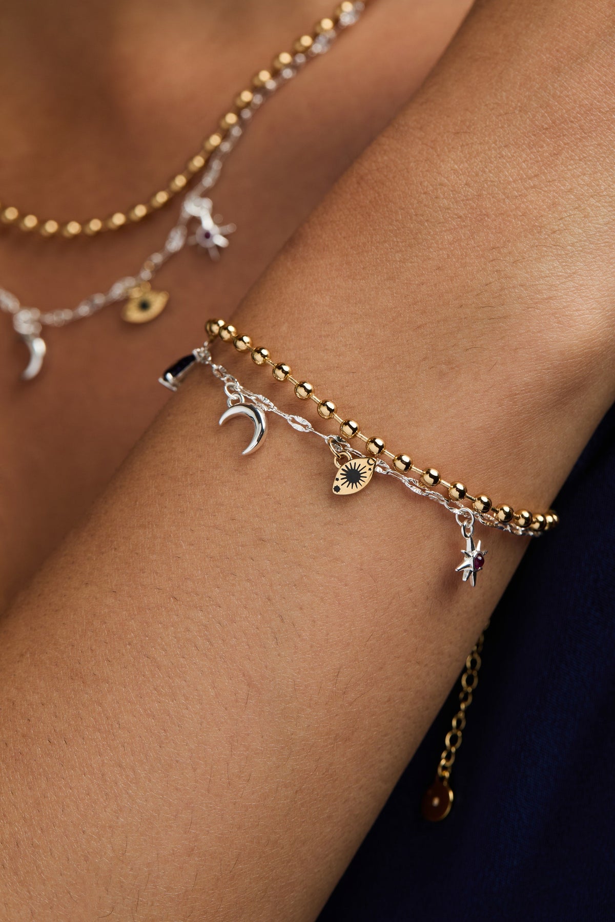 Alex and Ani Moon Magic 2 Row Charm Bracelet