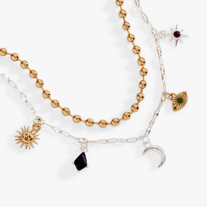 Alex and Ani Moon Magic 2 Row Charm Bracelet