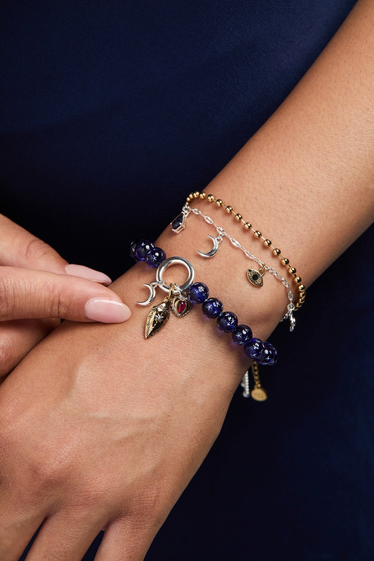 Alex and Ani Moon Magic 2 Row Charm Bracelet