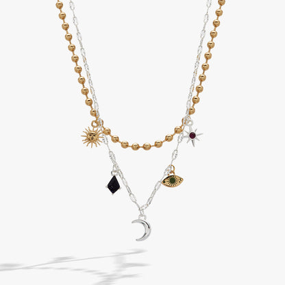Alex and Ani Moon Magic 2 Row Charm Necklace