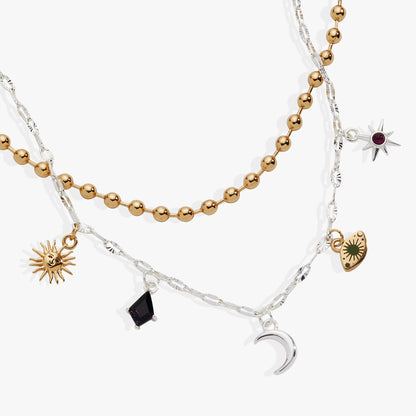 Alex and Ani Moon Magic 2 Row Charm Necklace