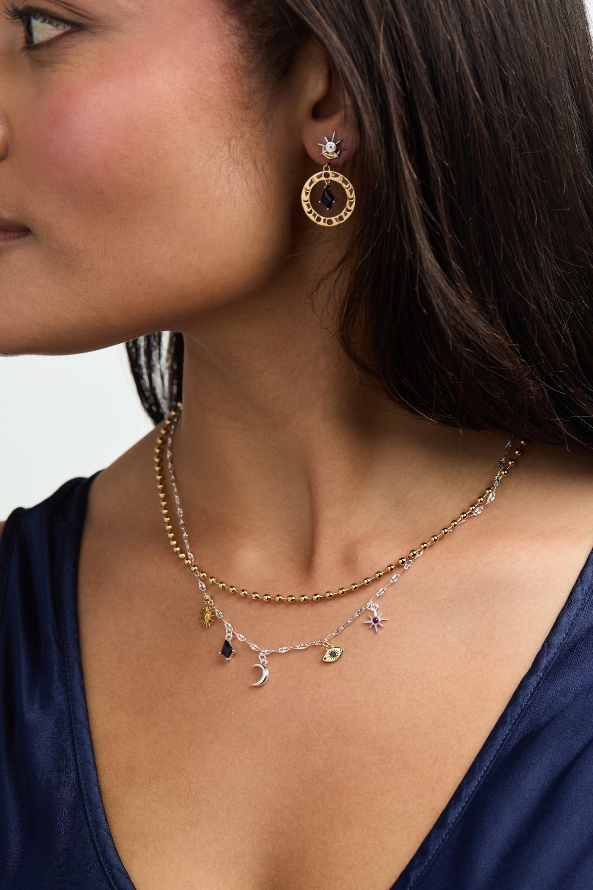 Alex and Ani Moon Magic 2 Row Charm Necklace