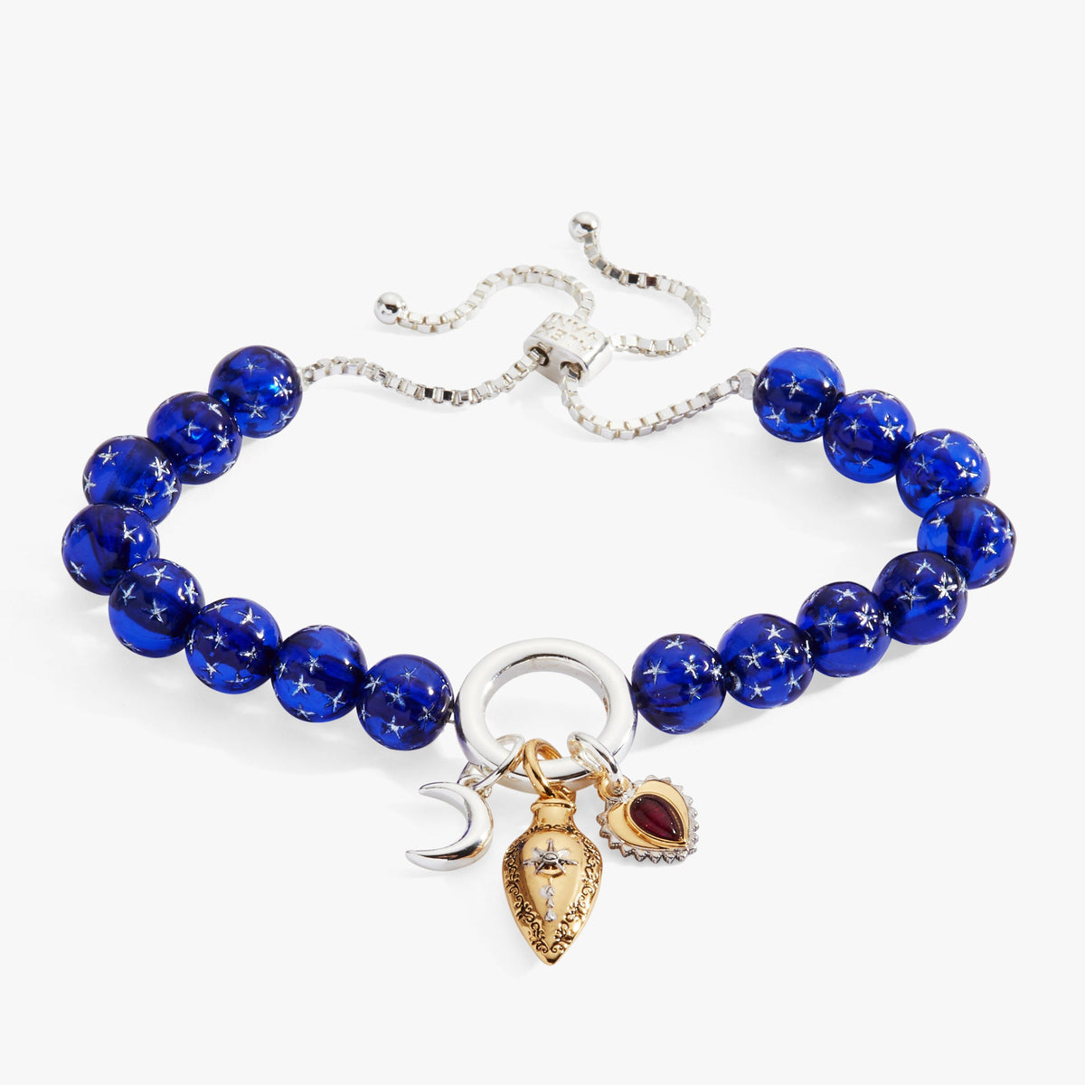Alex and Ani Moon Magic Beaded Charm Bolo Bracelet