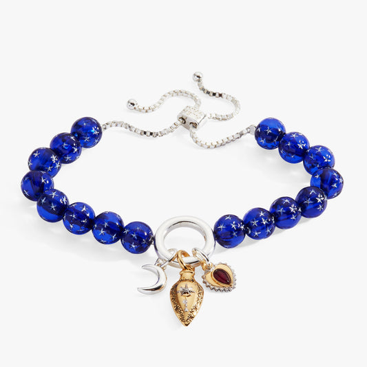 Alex and Ani Moon Magic Beaded Charm Bolo Bracelet