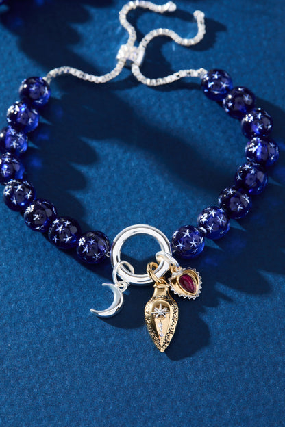 Alex and Ani Moon Magic Beaded Charm Bolo Bracelet