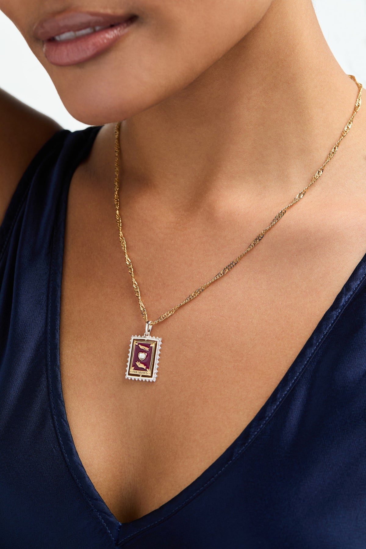 Alex and Ani Tarot Card Reversable Spinner Pendant Necklace