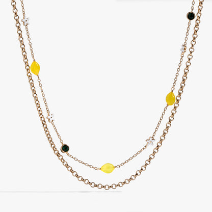 Alex and Ani Double-Layer Lemon Necklace