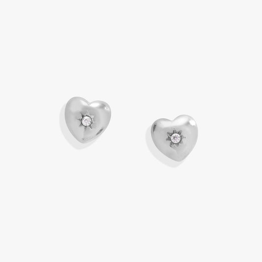 Alex and Ani Crystal Puffy Heart Mini Stud Earrings