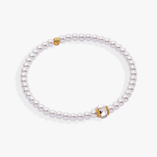 Alex and Ani Crystal and Pearl Beaded Stretch Bracelet