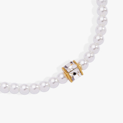 Alex and Ani Crystal and Pearl Beaded Stretch Bracelet