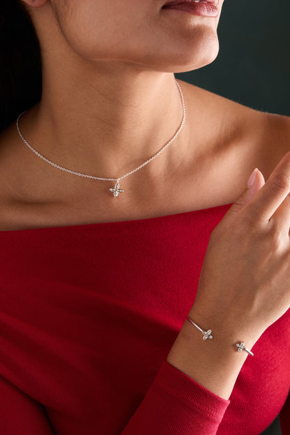 Alex and Ani Crystal Logo Star Flex Cuff