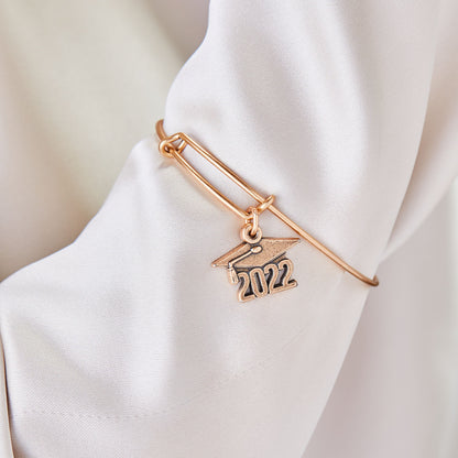 Alex and Ani 2022 Graduation Cap Charm Bangle Bracelet