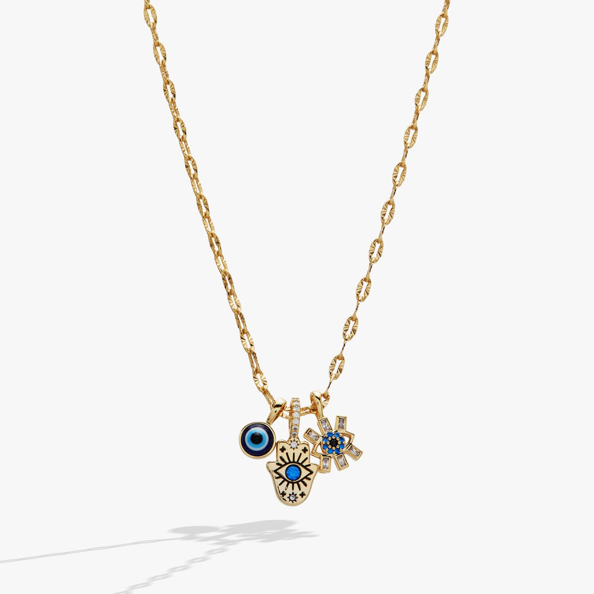 Alex and Ani SOM - Evil Eye Triple Charm Necklace