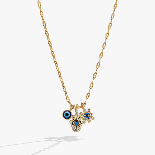 Alex and Ani SOM - Evil Eye Triple Charm Necklace
