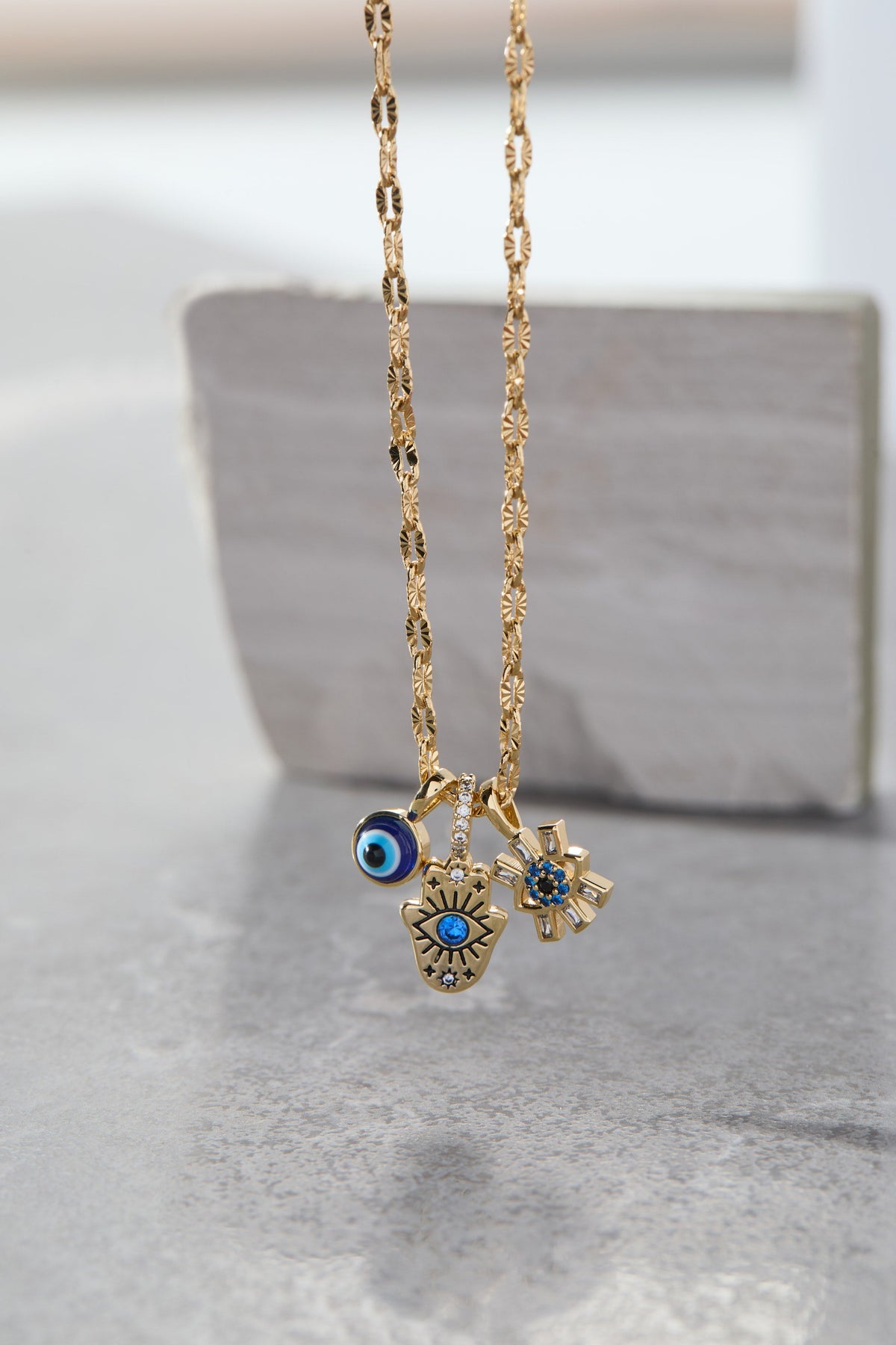 Alex and Ani SOM - Evil Eye Triple Charm Necklace