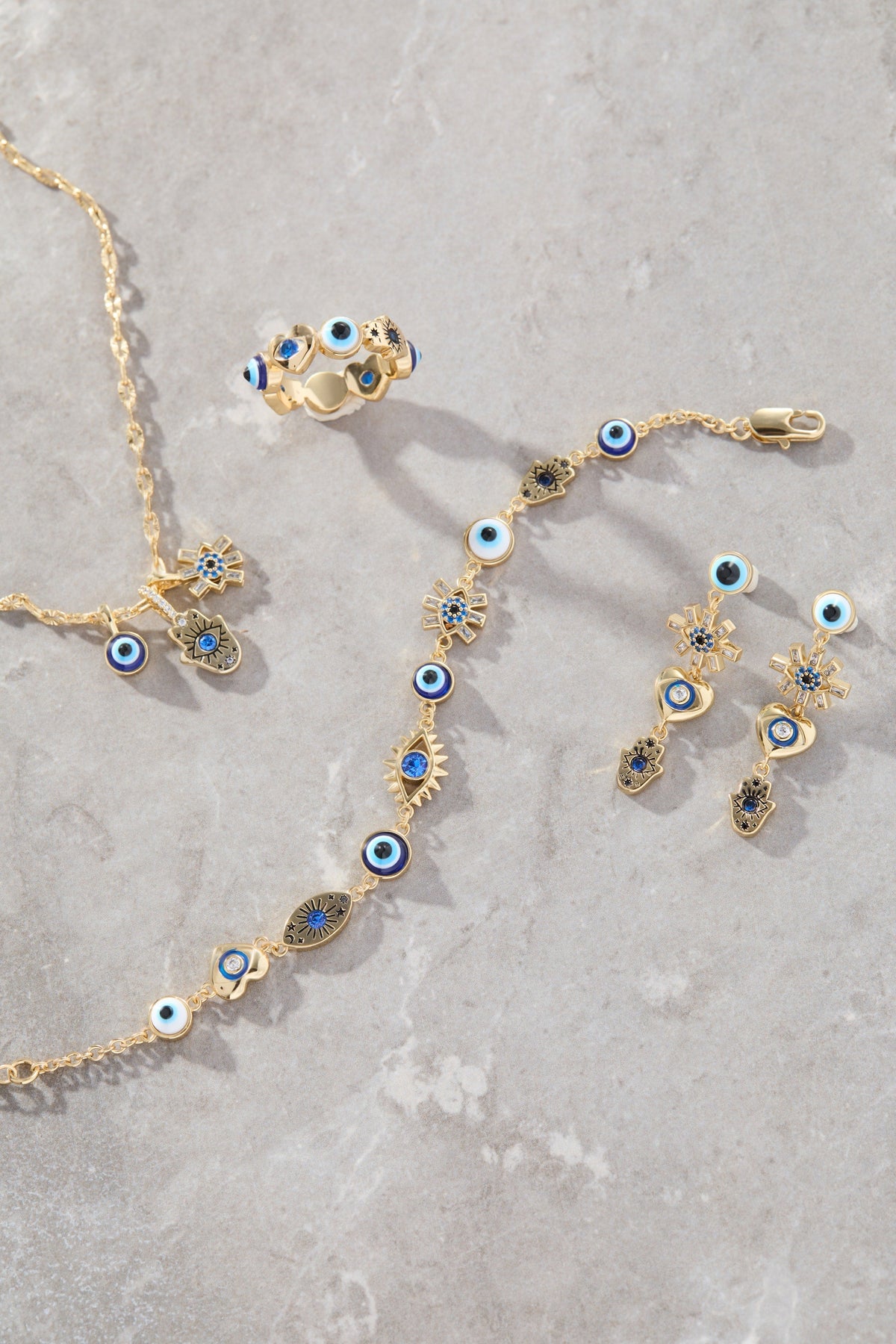 Alex and Ani SOM - Evil Eye Triple Charm Necklace