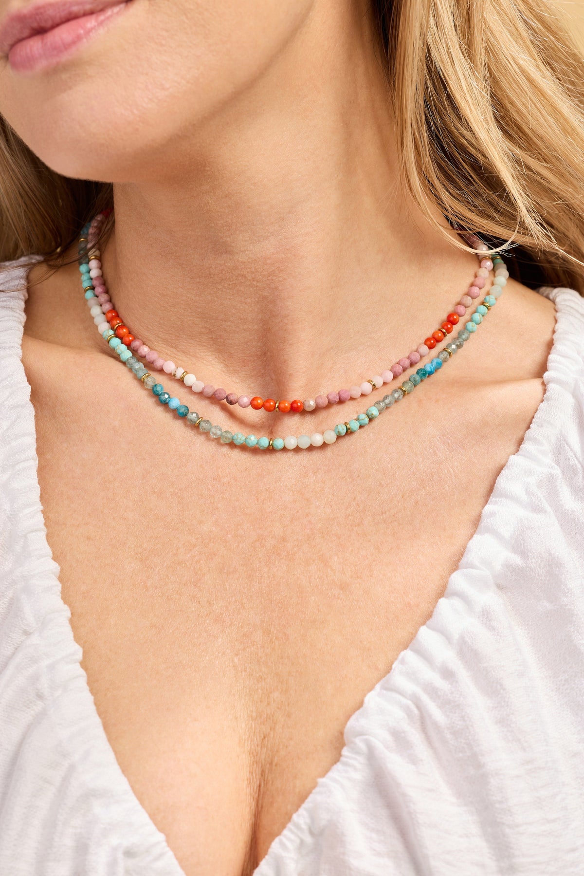 Alex and Ani Turquoise Ombre Semi-Precious Beaded Necklace