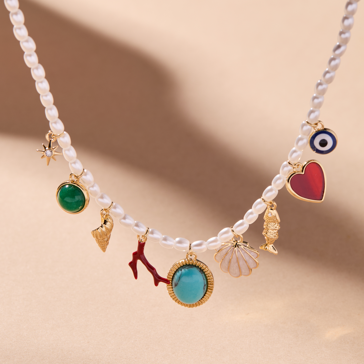 Alex and Ani Moonlight Beach Pearl Charm Necklace