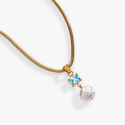 Alex and Ani Coin Pearl Drop Pendant Necklace